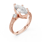 2.80 CT Marquise Diamond Three Stone Vintage Engagement Ring