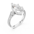 2.80 CT Marquise Diamond Three Stone Vintage Engagement Ring