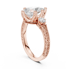 2.80 CT Pear Diamond Three Stone Vintage Engagement Ring