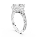 2.80 CT Pear Diamond Three Stone Vintage Engagement Ring