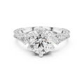 2.80 CT Round Diamond Three Stone Vintage Engagement Ring
