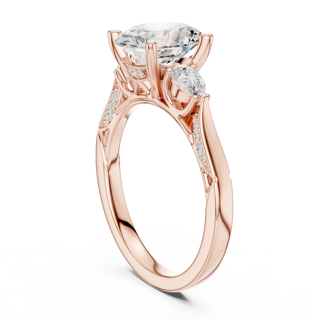 Oval Cut Diamond Three Stone Vintage Engagement Ring