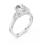 Oval Cut Diamond Three Stone Vintage Engagement Ring