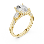 Oval Cut Diamond Three Stone Vintage Engagement Ring