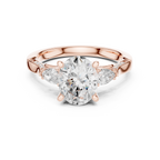 Oval Cut Diamond Three Stone Vintage Engagement Ring