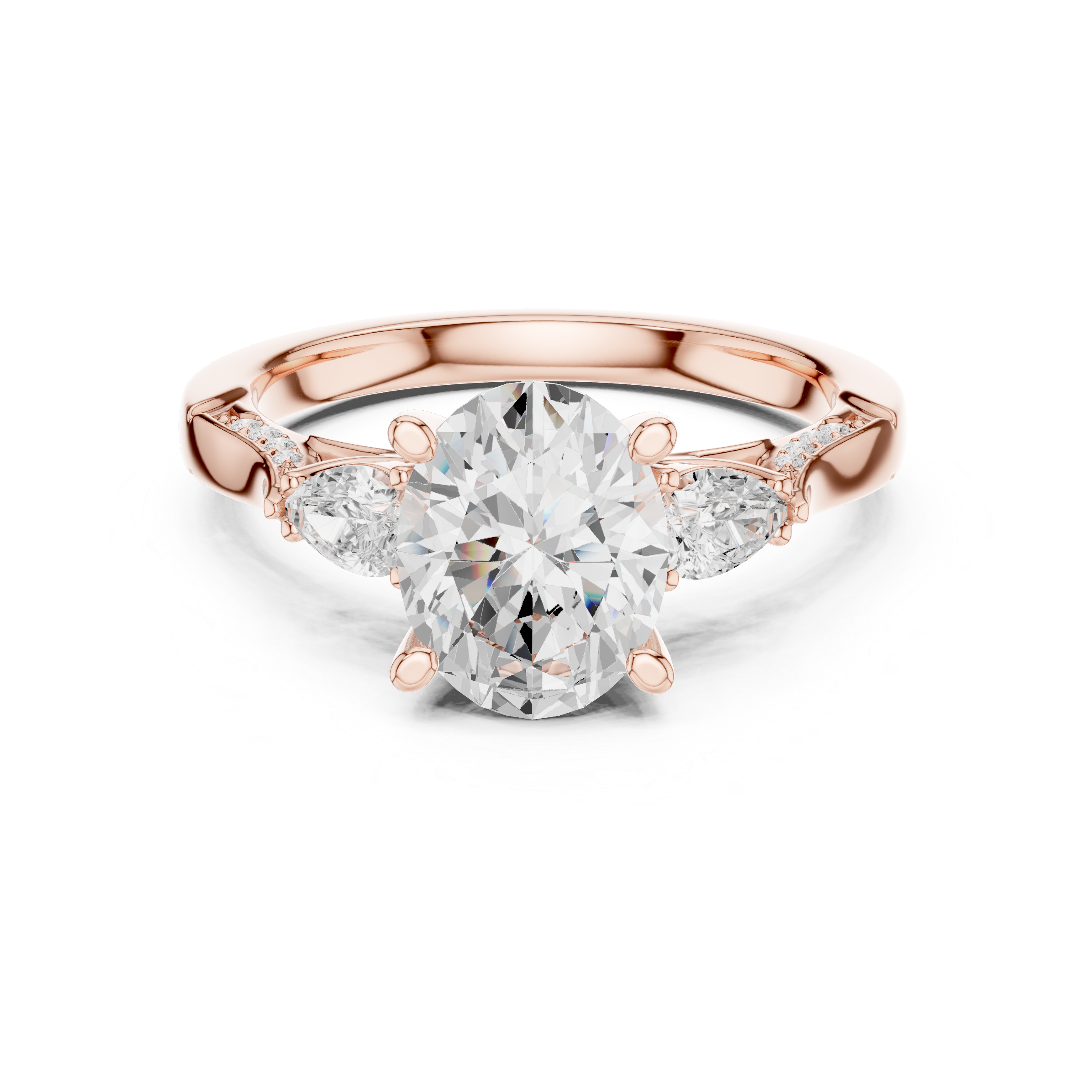Oval Cut Diamond Three Stone Vintage Engagement Ring