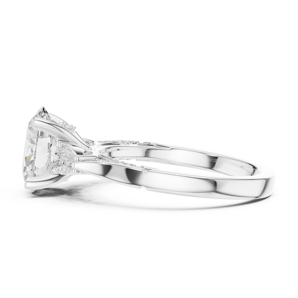 Oval Cut Diamond Three Stone Vintage Engagement Ring