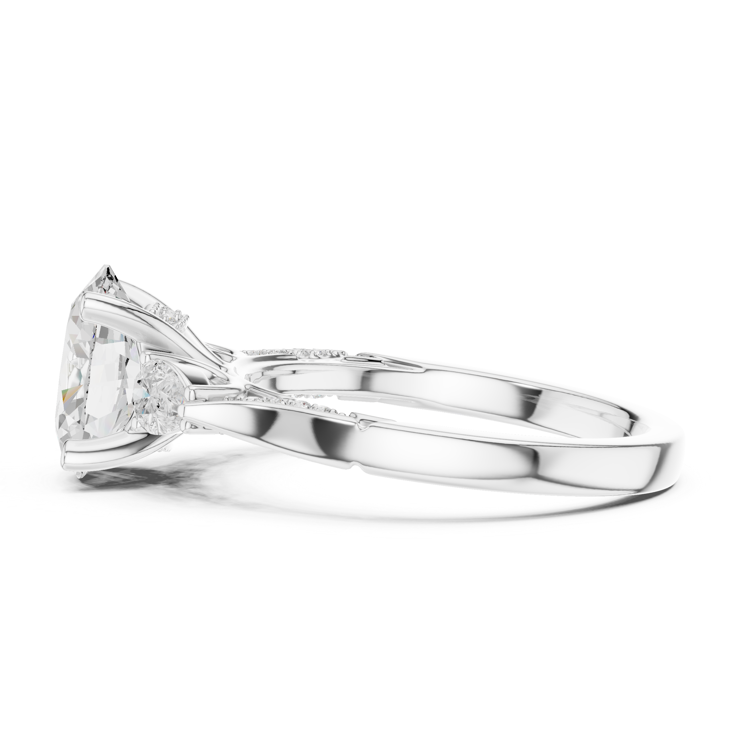 Oval Cut Diamond Three Stone Vintage Engagement Ring
