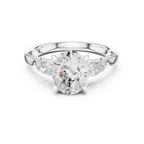 Oval Cut Diamond Three Stone Vintage Engagement Ring