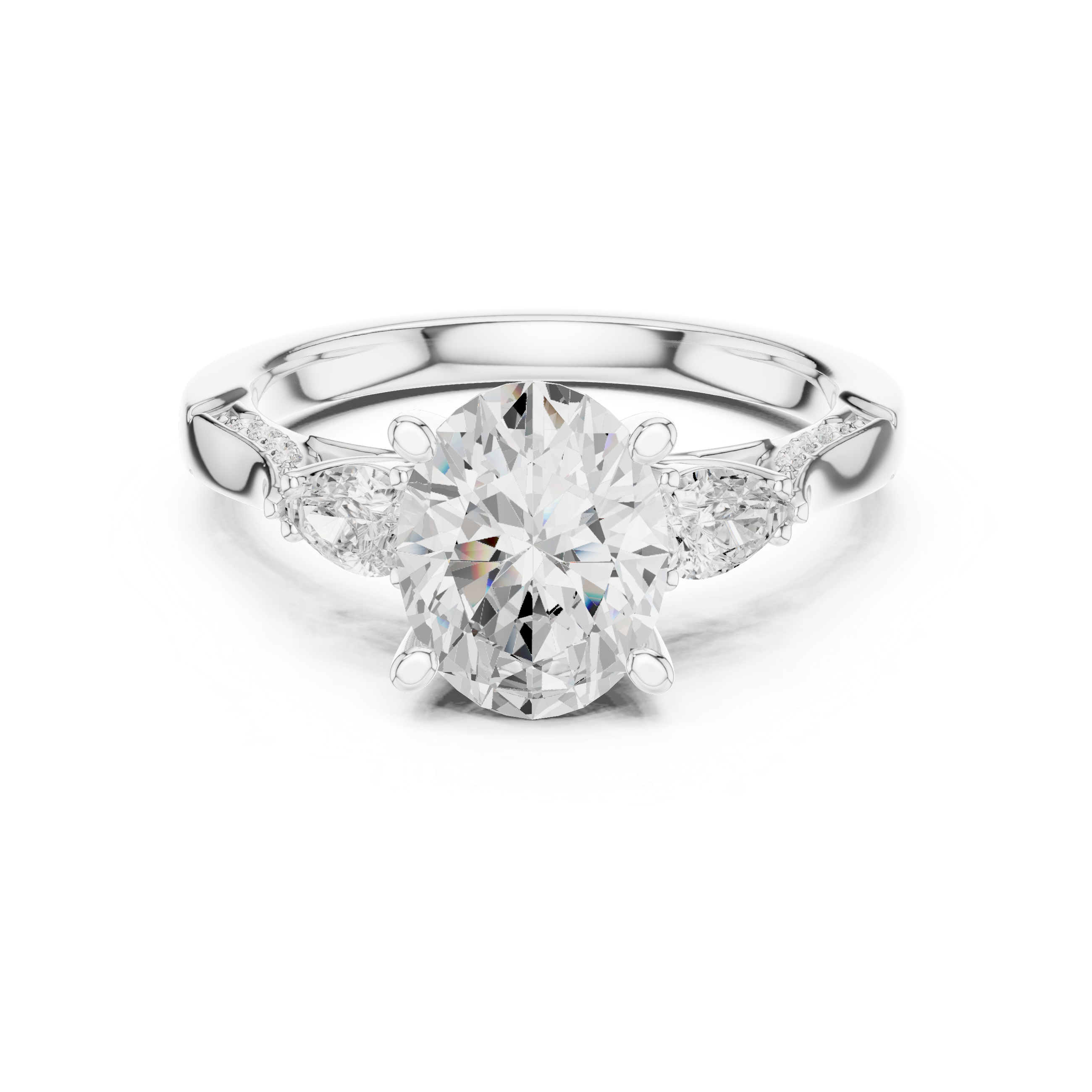 Oval Cut Diamond Three Stone Vintage Engagement Ring