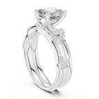 2.37 CT Asscher Cut Diamond Bridal Ring Set with Marquise Accents