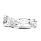 2.37 CT Asscher Cut Diamond Bridal Ring Set with Marquise Accents