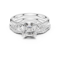 2.37 CT Asscher Cut Diamond Bridal Ring Set with Marquise Accents