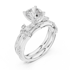 2.37 CT Cushion Cut Diamond Bridal Ring Set with Marquise Accents