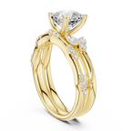 2.37 CT Cushion Cut Diamond Bridal Ring Set with Marquise Accents