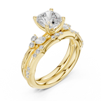 Cushion Cut Diamond Bridal Ring Set