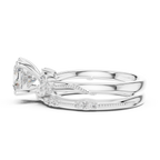 2.37 CT Cushion Cut Diamond Bridal Ring Set with Marquise Accents