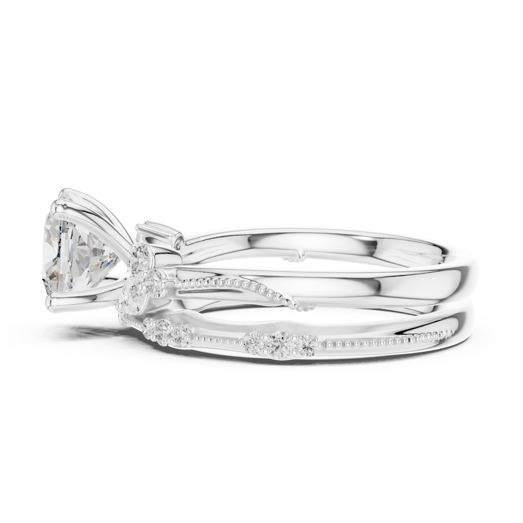 Cushion Cut Diamond Bridal Ring Set