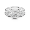 2.37 CT Cushion Cut Diamond Bridal Ring Set with Marquise Accents
