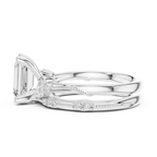 2.37 CT Emerald Cut Diamond Bridal Ring Set with Marquise Accents