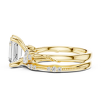 2.37 CT Emerald Cut Diamond Bridal Ring Set with Marquise Accents