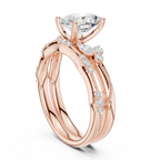 2.37 CT Oval Cut Diamond Bridal Ring Set with Marquise Accents