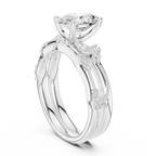 2.37 CT Oval Cut Diamond Bridal Ring Set with Marquise Accents