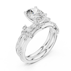 2.37 CT Oval Cut Diamond Bridal Ring Set with Marquise Accents
