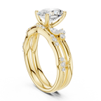2.37 CT Oval Cut Diamond Bridal Ring Set with Marquise Accents