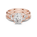 2.37 CT Oval Cut Diamond Bridal Ring Set with Marquise Accents