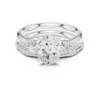 2.37 CT Oval Cut Diamond Bridal Ring Set with Marquise Accents