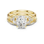 2.37 CT Oval Cut Diamond Bridal Ring Set with Marquise Accents