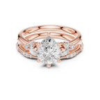 2.37 CT Pear Cut Diamond Bridal Ring Set with Marquise Accents