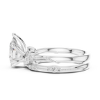 2.37 CT Pear Cut Diamond Bridal Ring Set with Marquise Accents