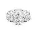 2.37 CT Pear Cut Diamond Bridal Ring Set with Marquise Accents