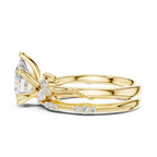 2.37 CT Pear Cut Diamond Bridal Ring Set with Marquise Accents