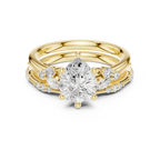 2.37 CT Pear Cut Diamond Bridal Ring Set with Marquise Accents
