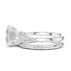 2.37 CT Princess Cut Diamond Bridal Ring Set with Marquise Accents