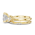 2.37 CT Princess Cut Diamond Bridal Ring Set with Marquise Accents