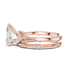2.37 CT Radiant Cut Diamond Bridal Ring Set with Marquise Accents