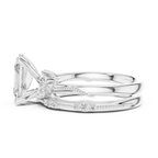 2.37 CT Radiant Cut Diamond Bridal Ring Set with Marquise Accents