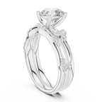 2.37 CT Round Cut Diamond Bridal Ring Set with Marquise Accents