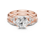 2.37 CT Round Cut Diamond Bridal Ring Set with Marquise Accents