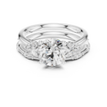 2.37 CT Round Cut Diamond Bridal Ring Set with Marquise Accents