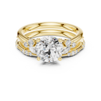 2.37 CT Round Cut Diamond Bridal Ring Set with Marquise Accents