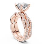 3.23 CT Cushion Cut Diamond Triple Pavé Engagement Ring