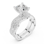 3.23 CT Cushion Cut Diamond Triple Pavé Engagement Ring