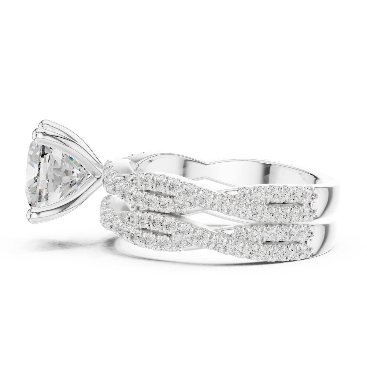 Cushion Cut Diamond Triple Pavé Engagement Ring – view 5 of 15, lab grown diamond ring | Jewelix Atelier