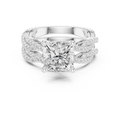 3.23 CT Cushion Cut Diamond Triple Pavé Engagement Ring