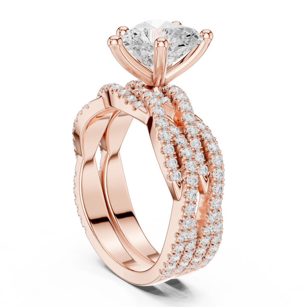 3.23 CT Heart Cut Diamond Triple Pavé Engagement Ring